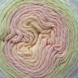 Fiddlesticks Eddy 4ply cotton blend gradient yarn ball pink green yellow