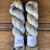 Riverstone - NNK Fingering weight 4 ply Merino Silk Cashmere. Perfect for garments, accessories, shawls, wraps, scarves. Knitting and crochet. Learn to knit and learn to crochet with this luxury yarn. Hand dyed in Brisbane Australia by an independent dyer.