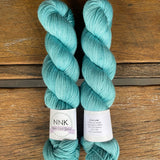 Seafoam - NNK Fingering weight 4 ply Merino Silk Cashmere. Perfect for garments, accessories, shawls, wraps, scarves. Knitting and crochet. Learn to knit and learn to crochet with this luxury yarn. Hand dyed in Brisbane Australia by an independent dyer.