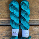 Spruce - NNK Fingering weight 4 ply Merino Silk Cashmere. Perfect for garments, accessories, shawls, wraps, scarves. Knitting and crochet. Learn to knit and learn to crochet with this luxury yarn. Hand dyed in Brisbane Australia by an independent dyer.