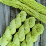 Fluorescence - NNK Fingering weight 4 ply Merino Silk Cashmere.  Perfect for garments, accessories, shawls, wraps, scarves. Knitting and crochet.  Learn to knit and learn to crochet with this luxury yarn.
