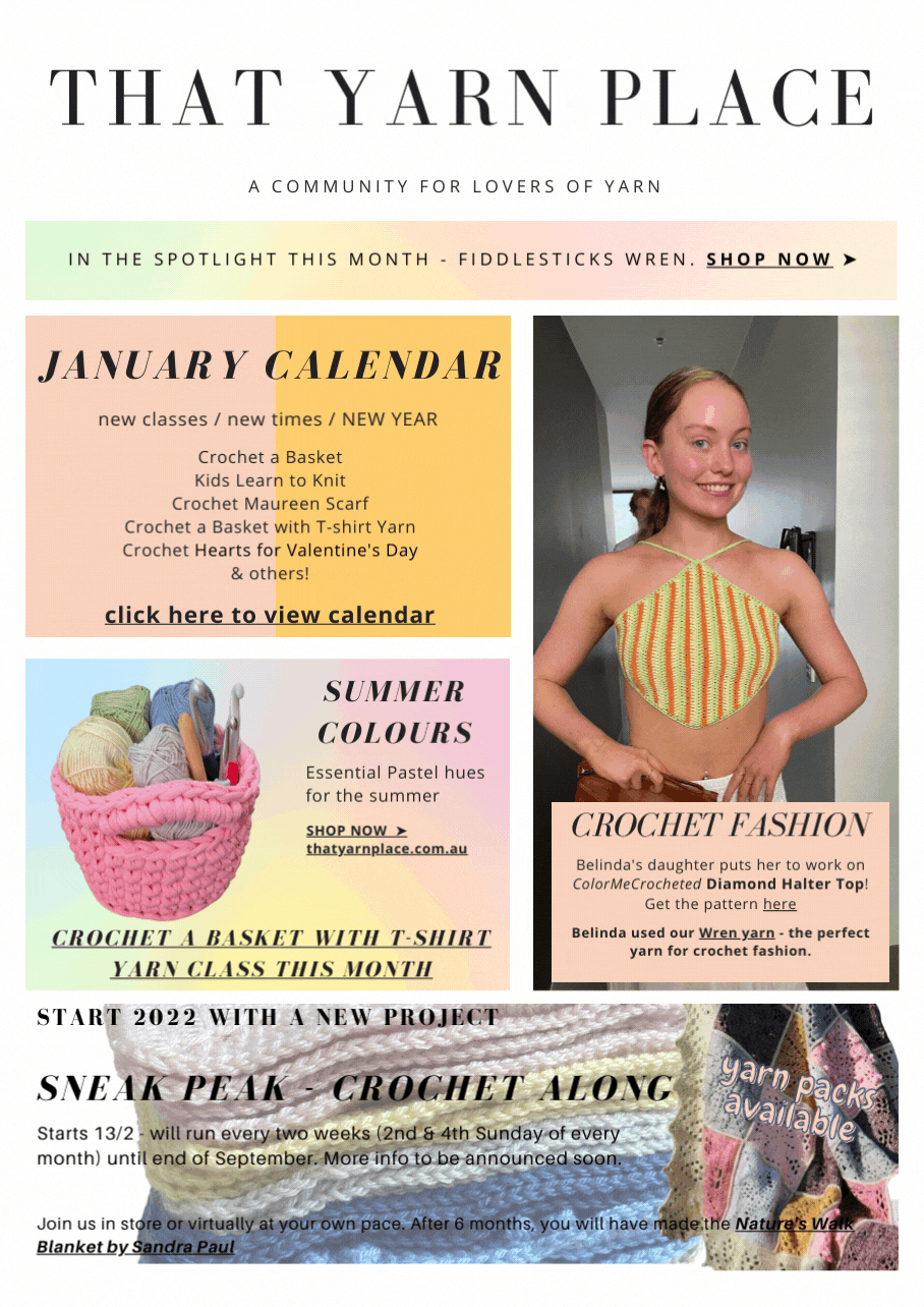 🧶New Classes / New Times / New Year 🧶