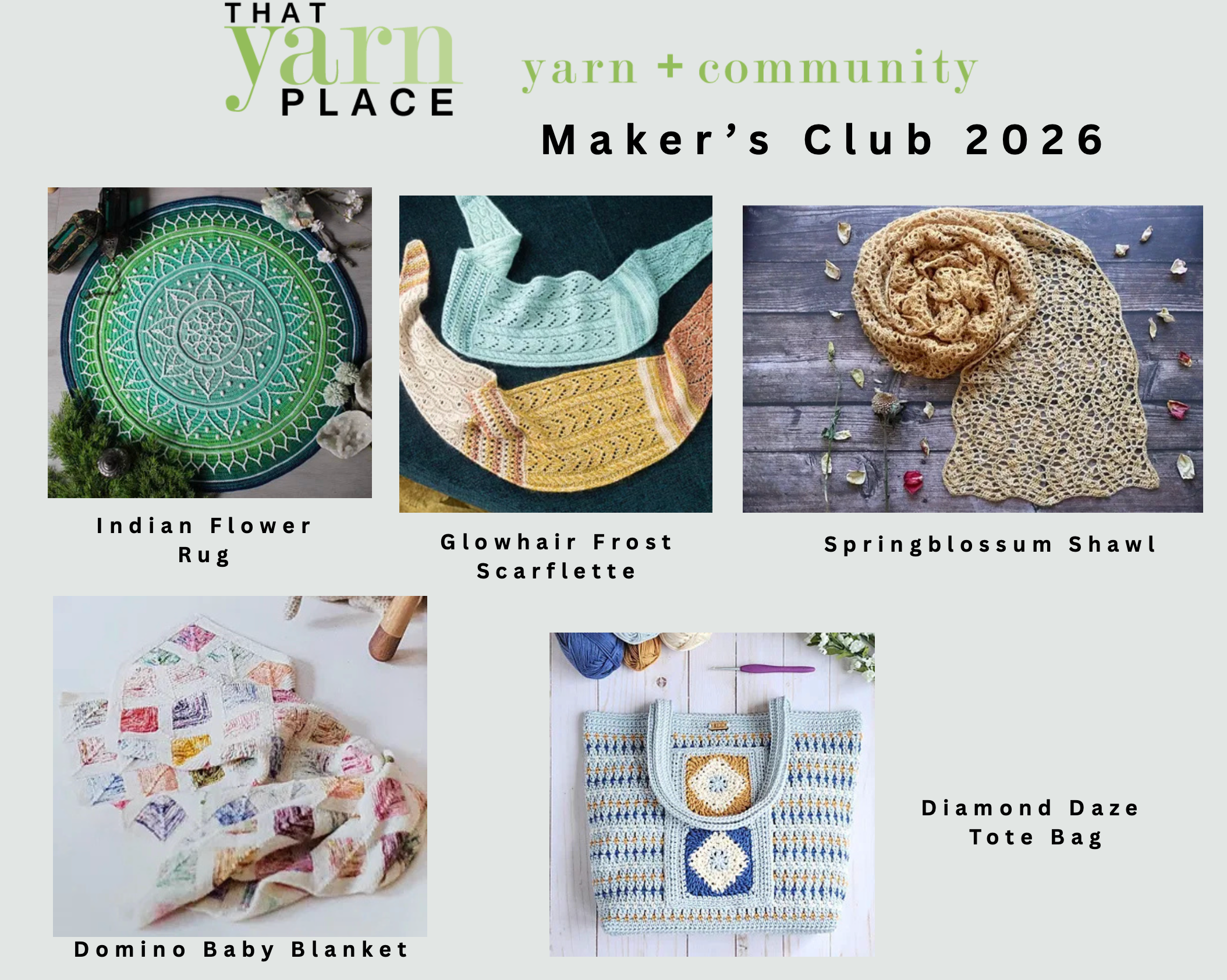 Maker’s Club 2026 knitting and crochet workshops in Brisbane at That Yarn Place.