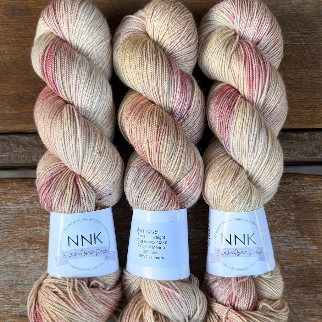 NNK Hand-Dyed Yarn - Merino Silk Cashmere Yarn - 4 ply Fingering