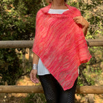 Flamingle Wrap Poncho knit by Cally Monster with textured stitch detail