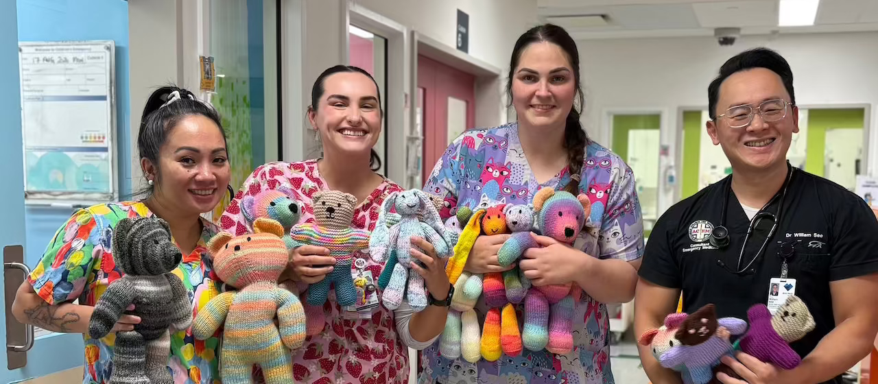 Charity comfort teddies knit or crochet for children in hospital