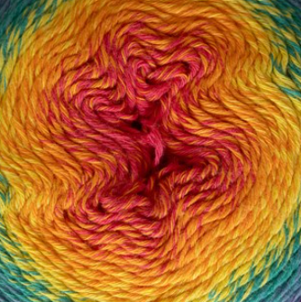Variegated Fiddlesticks Eddy 4ply yarn for scarves, shawls, and summer tops.