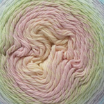 Fiddlesticks Eddy 4ply cotton blend gradient yarn ball pink green yellow