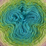 Close-up of Fiddlesticks Eddy 4ply fingering weight yarn in vibrant colour gradient