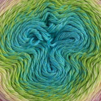 Close-up of Fiddlesticks Eddy 4ply fingering weight yarn in vibrant colour gradient