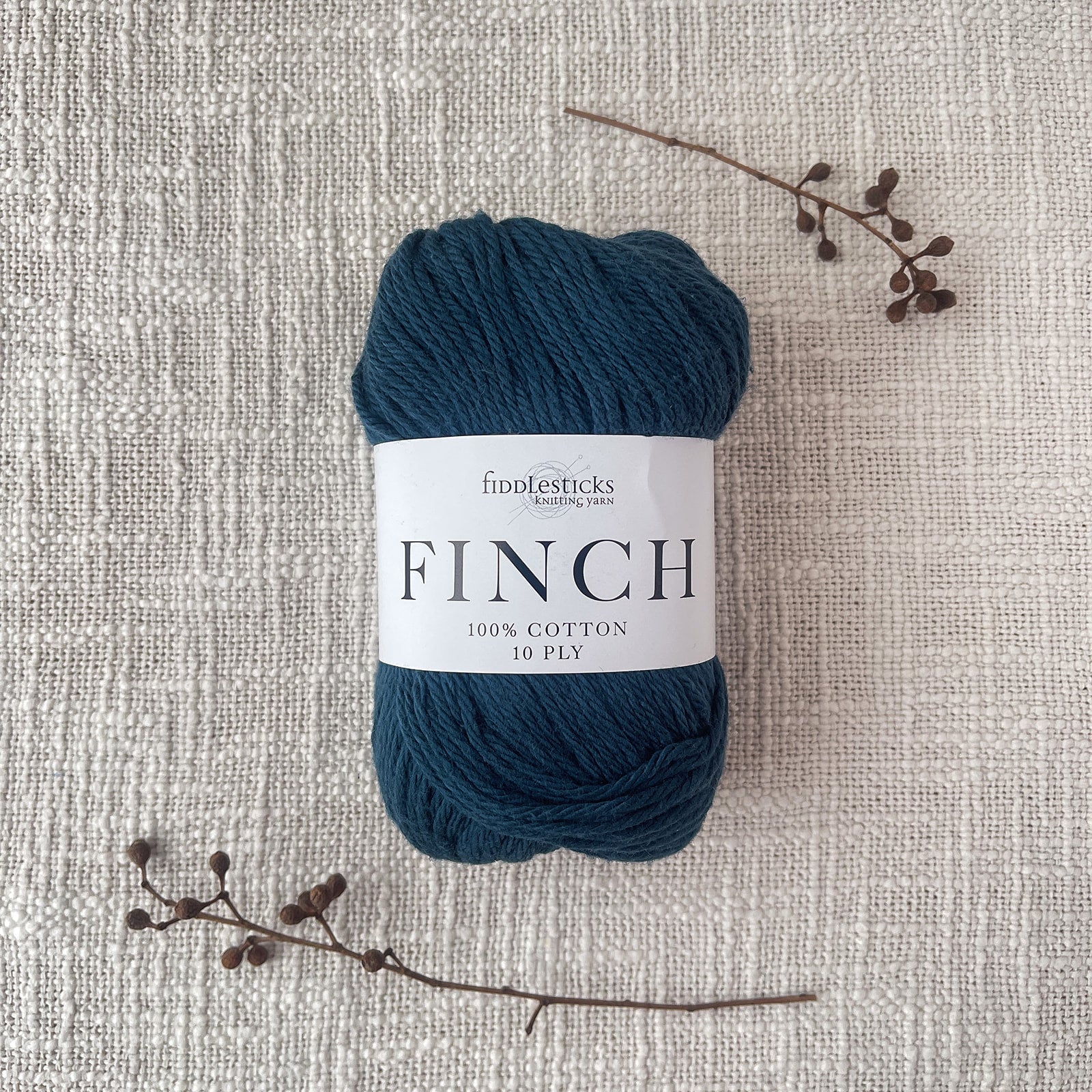 Fiddlesticks Finch 10 Ply Yarn – shade Peacock (6214), 100% cotton yarn for homewares and garments. Fast shipping Australia-wide.