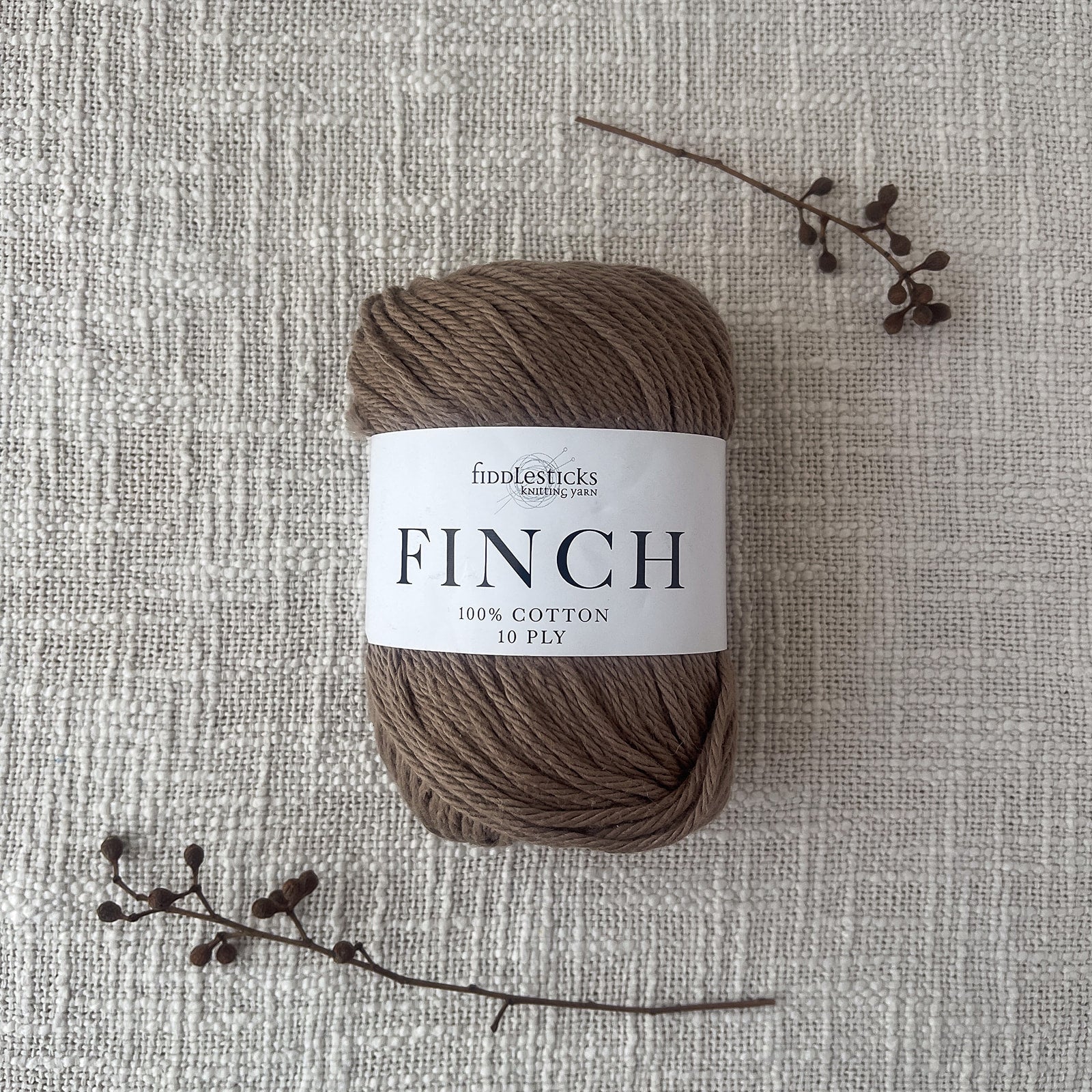 Fiddlesticks Finch Yarn – Brown (6204), 10 ply 100% cotton yarn with a soft texture. Fast delivery across Australia., 10 ply 100% cotton yarn with a soft texture. Fast delivery across Australia.