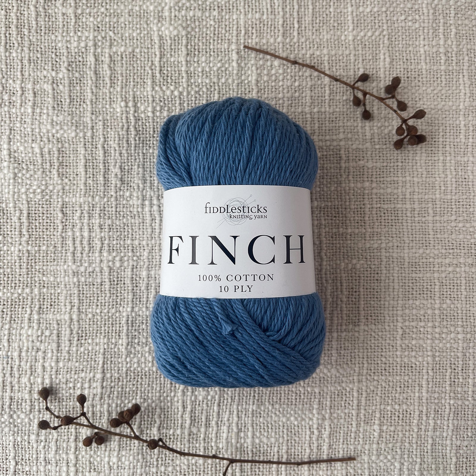 Fiddlesticks Finch Yarn – Blue Jeans (6207), 10 ply 100% cotton yarn with a soft texture. Fast delivery across Australia.
