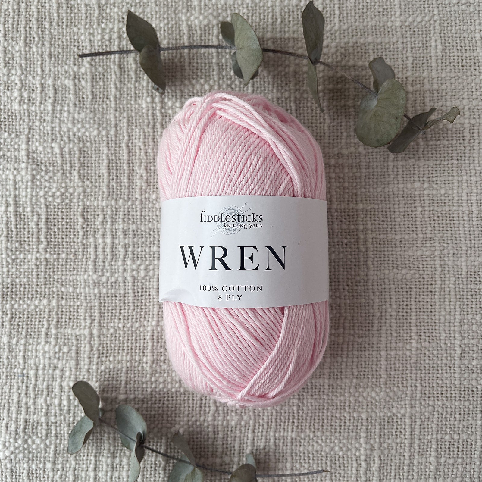 Fiddlesticks Wren 8 Ply Cotton Yarn in Petal colour (shade W008) – 100% cotton yarn for knitting and crochet, available at That Yarn Place.