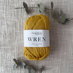Fiddlesticks Wren 8 Ply Cotton Yarn in Mustard colour (shade W007) – 100% cotton yarn for knitting and crochet, available at That Yarn Place. Huge selection of colours in store and online.