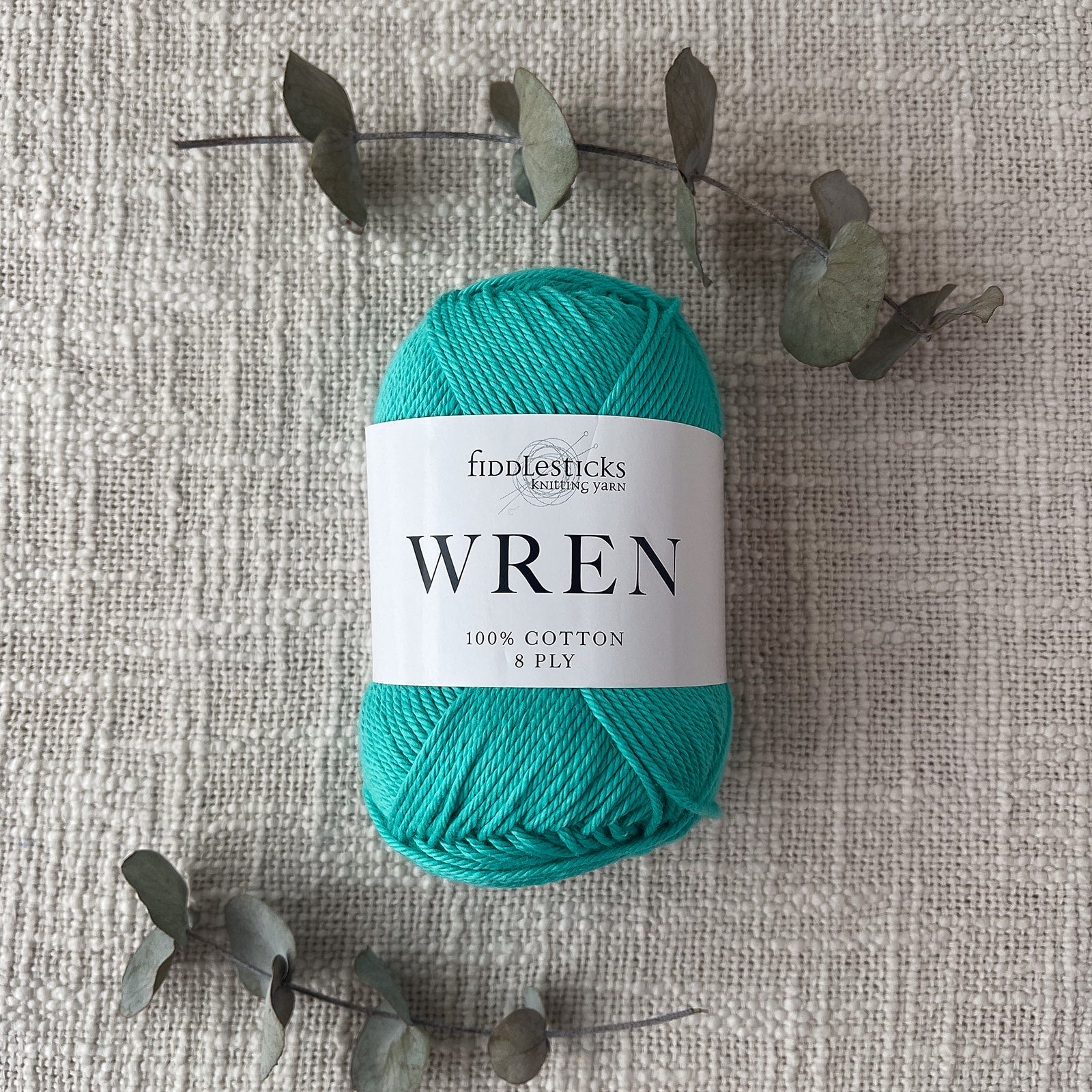 Fiddlesticks Wren 8 Ply Cotton Yarn in Aqua colour (shade W047) – 100% cotton yarn for knitting and crochet, available at That Yarn Place. Fast shipping Australia wide.