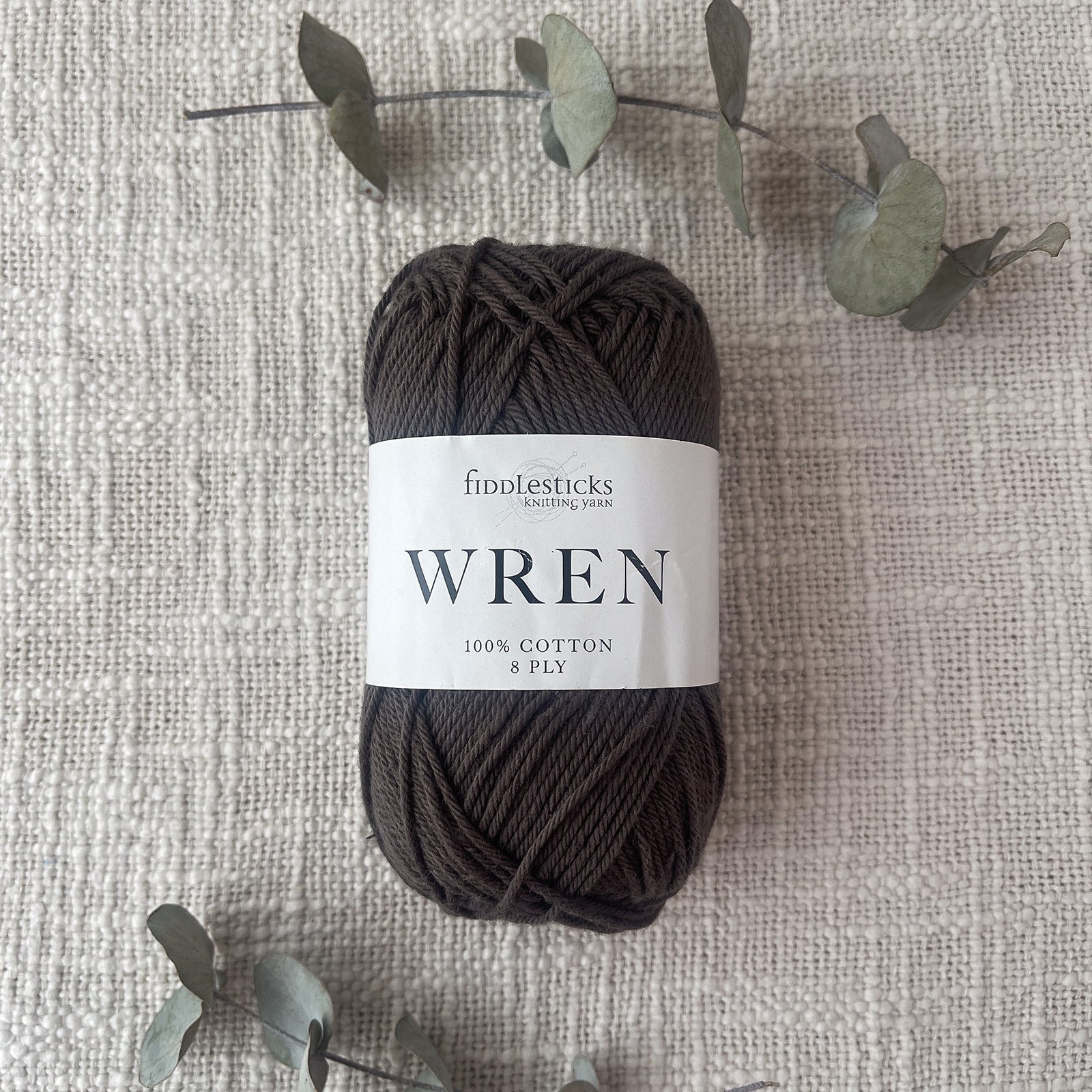 Fiddlesticks Wren 8 Ply Cotton Yarn in Cement colour (shade W022) – 100% cotton yarn for knitting and crochet, available at That Yarn Place. In store and online.