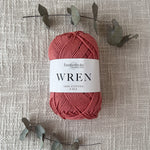 Fiddlesticks Wren 8 Ply Cotton Yarn in Clay colour (shade W015) – 100% cotton yarn for knitting and crochet, available at That Yarn Place.