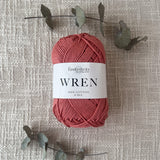 Fiddlesticks Wren 8 Ply Cotton Yarn in Clay colour (shade W015) – 100% cotton yarn for knitting and crochet, available at That Yarn Place.