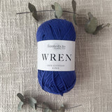 Fiddlesticks Wren 8 Ply Cotton Yarn in Cobalt colour (shade W043) – 100% cotton yarn for knitting and crochet, available at That Yarn Place.