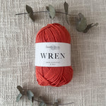 Fiddlesticks Wren 8 Ply Cotton Yarn in Coral colour (shade W016) – 100% cotton yarn for knitting and crochet, available at That Yarn Place. Same day despatch on orders placed by 2pm.