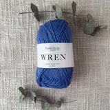 Fiddlesticks Wren 8 Ply Cotton Yarn in Cornflower colour (shade W026) – 100% cotton yarn for knitting and crochet, available at That Yarn Place.
