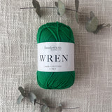 Fiddlesticks Wren 8 Ply Cotton Yarn in Emerald colour (shade W048) – 100% cotton yarn for knitting and crochet, available at That Yarn Place. Same day shipping on orders placed before 2pm.