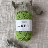 Fiddlesticks Wren 8 Ply Cotton Yarn in Leaf colour (shade W035) – 100% cotton yarn for knitting and crochet, available at That Yarn Place.