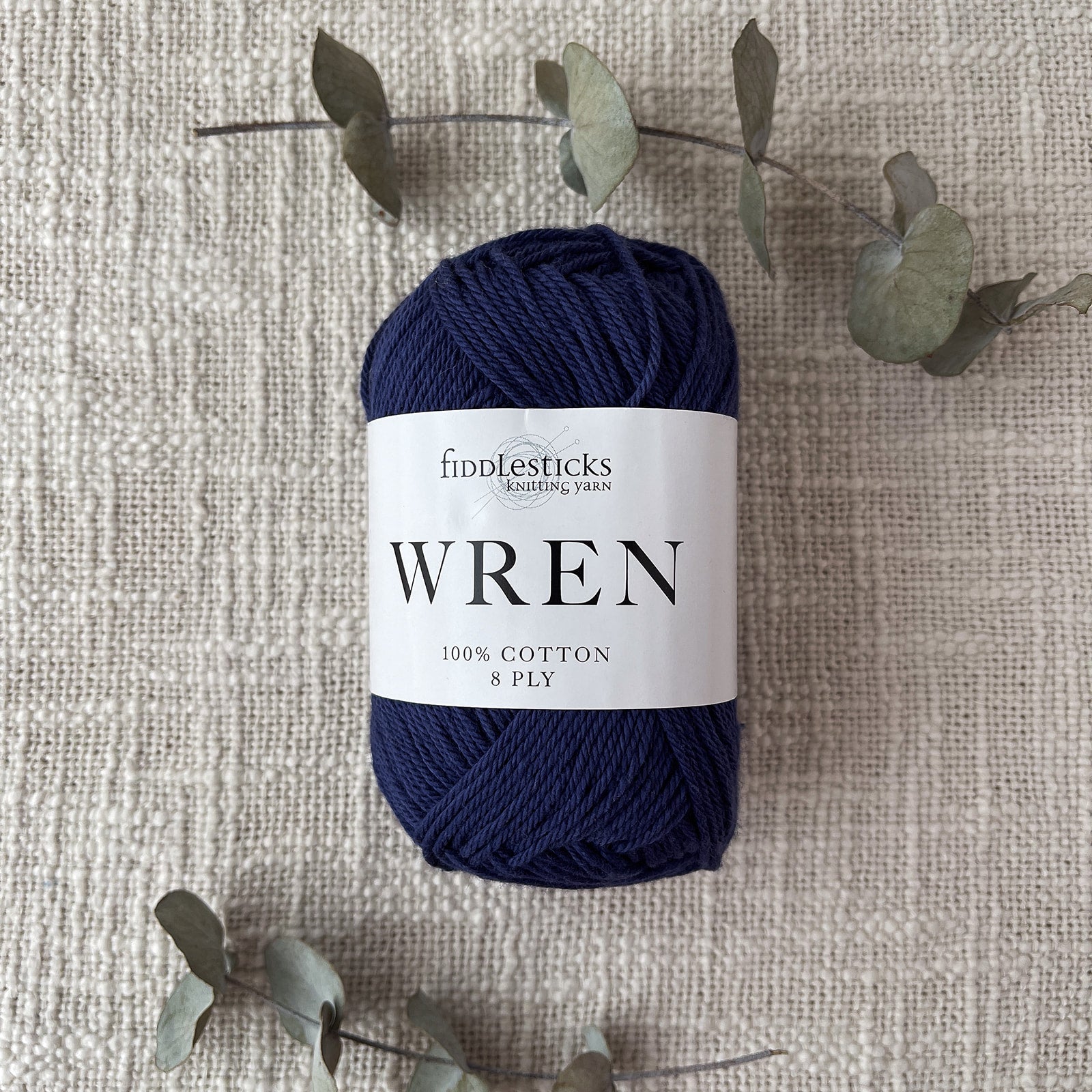 Fiddlesticks Wren 8 Ply Cotton Yarn in Marine colour (shade W044) – 100% cotton yarn for knitting and crochet, available at That Yarn Place.