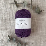 Fiddlesticks Wren 8 Ply Cotton Yarn in Plum colour (shade W031) – 100% cotton yarn for knitting and crochet, available at That Yarn Place.