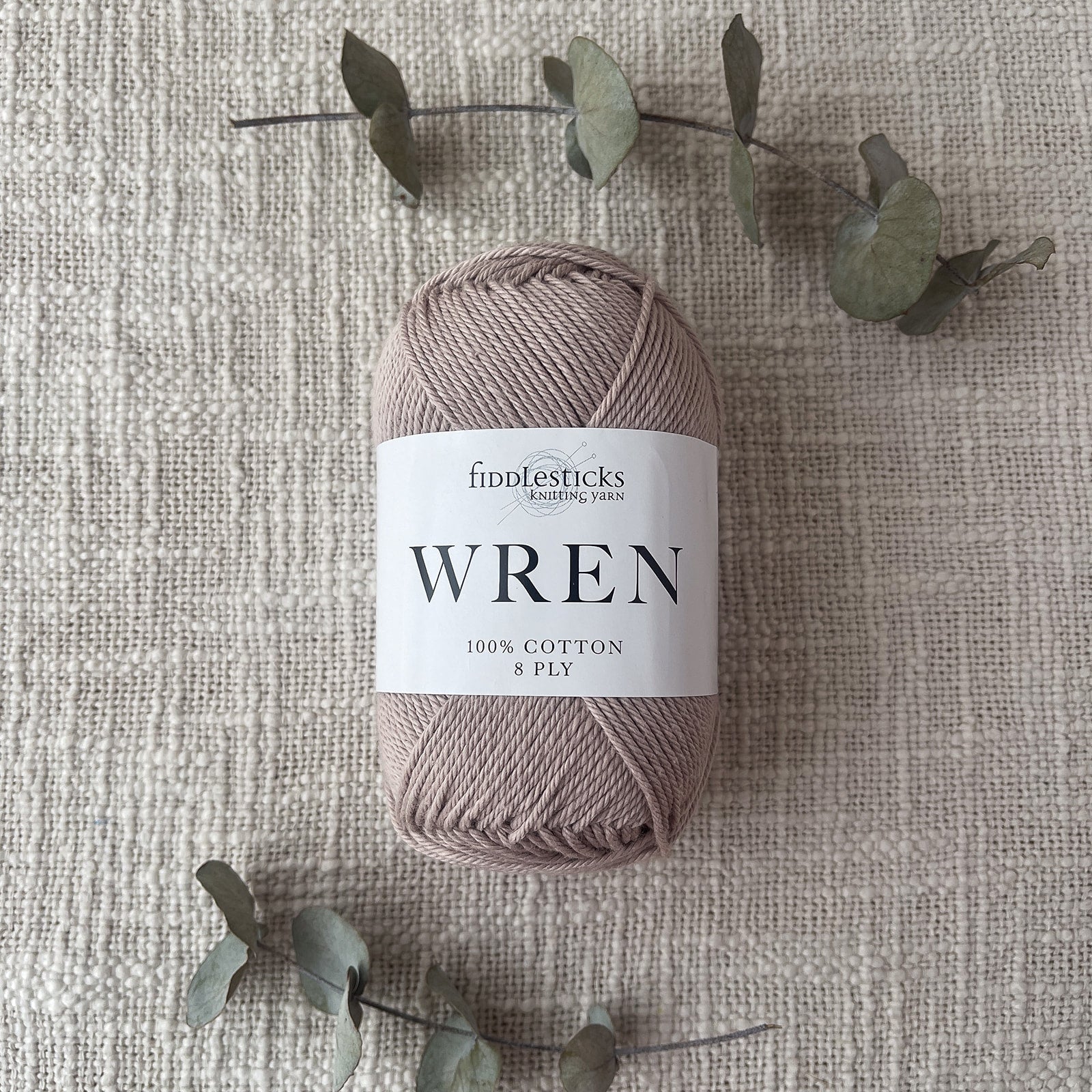Fiddlesticks Wren 8 Ply Cotton Yarn in Silver colour (shade W020) – 100% cotton yarn for knitting and crochet, available at That Yarn Place.