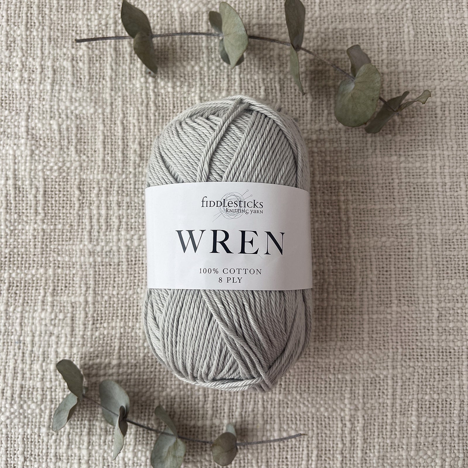 Fiddlesticks Wren 8 Ply Cotton Yarn in Stone colour (shade W019) – 100% cotton yarn for knitting and crochet, available at That Yarn Place.