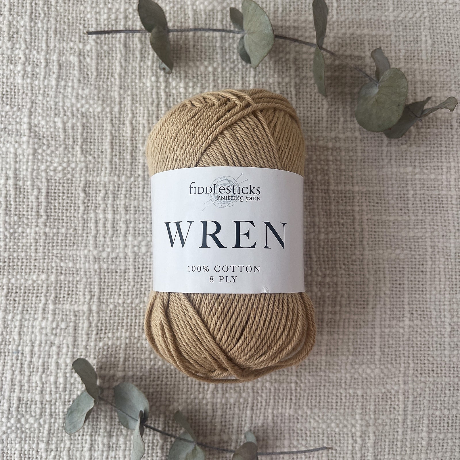 Fiddlesticks Wren 8 Ply Cotton Yarn in Suede colour (shade W037) – 100% cotton yarn for knitting and crochet, available at That Yarn Place.