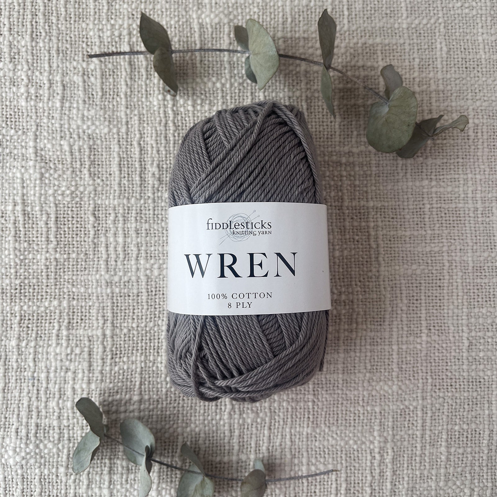 Fiddlesticks Wren 8 Ply Cotton Yarn in Tin colour (shade W021) – 100% cotton yarn for knitting and crochet, available at That Yarn Place in store or online.