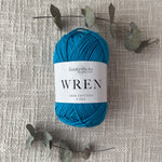 Fiddlesticks Wren 8 Ply Cotton Yarn in Turquoise colour (shade W045) – 100% cotton yarn for knitting and crochet, available at That Yarn Place. Fast shipping Australia wide.