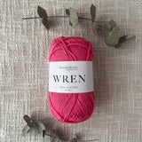 Fiddlesticks Wren 8 Ply Cotton Yarn in Lipstick colour (shade W011) – 100% cotton yarn for knitting and crochet, available at That Yarn Place. Fast shipping Australia wide.