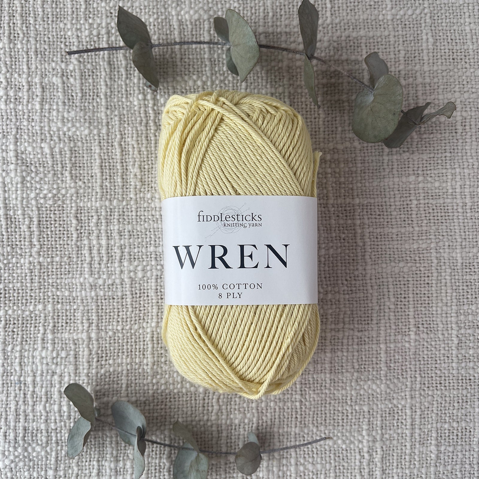 Fiddlesticks Wren 8 Ply Cotton Yarn in Butter colour (shade W004) – 100% cotton yarn for knitting and crochet, available at That Yarn Place. Fast shipping Australia wide.