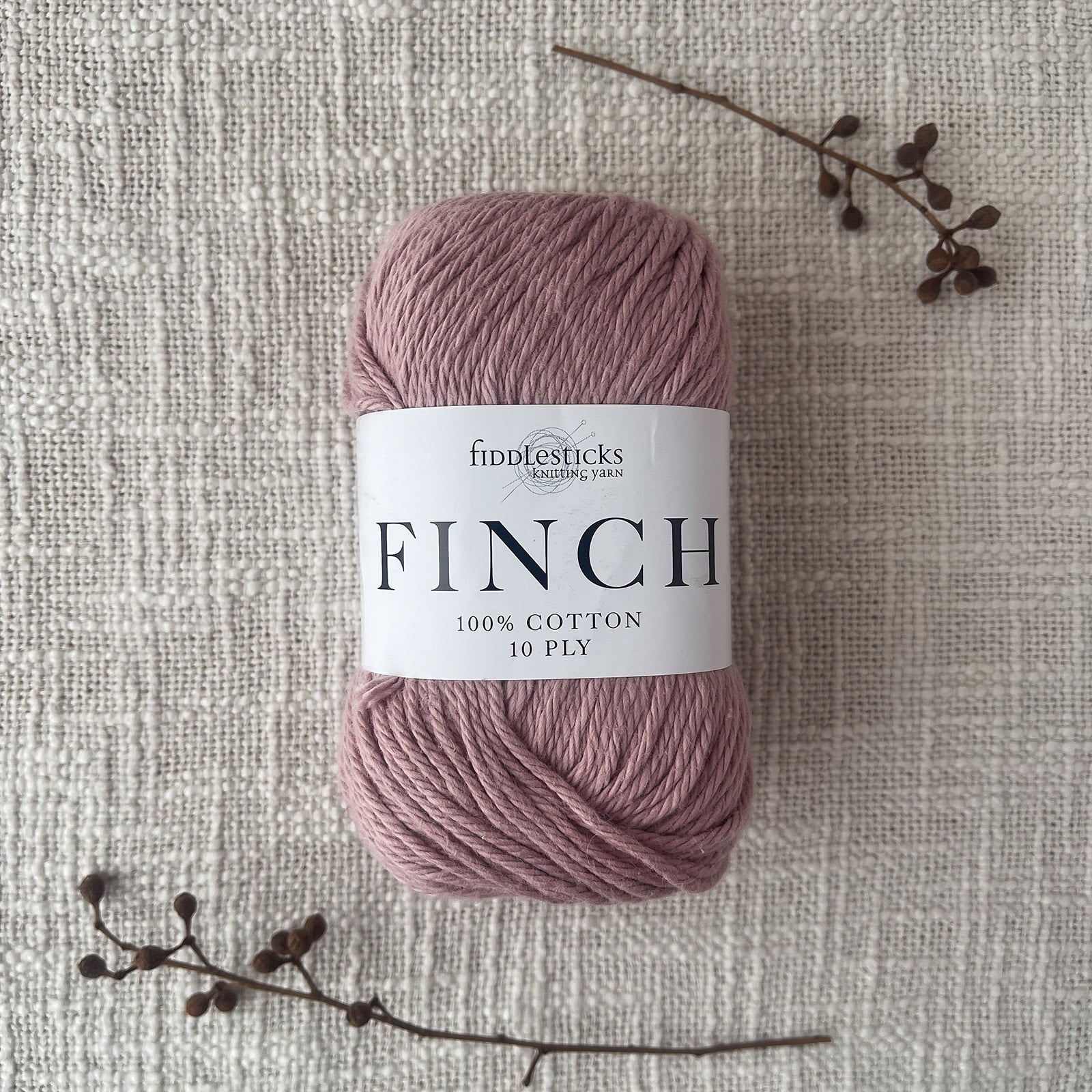 Finch 10 Ply Cotton Yarn by Fiddlesticks – shade Ballet (6222), perfect for dishcloths, homewares, and garments. Ships fast from That Yarn Place.