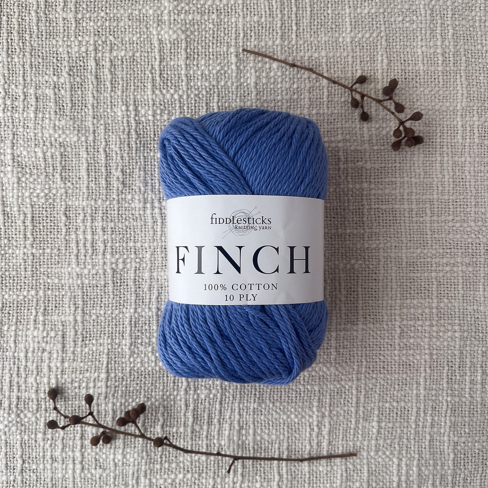 Finch by Fiddlesticks – colour Cornflower (6249), a durable 10 ply cotton yarn ideal for crochet, knitting, and home projects.