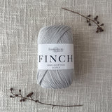 Finch by Fiddlesticks – colour Pale Grey (6233), a durable 10 ply cotton yarn ideal for crochet, knitting, and home projects.