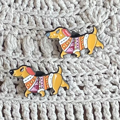 Fun Enamel Knitting Pins / Brooch