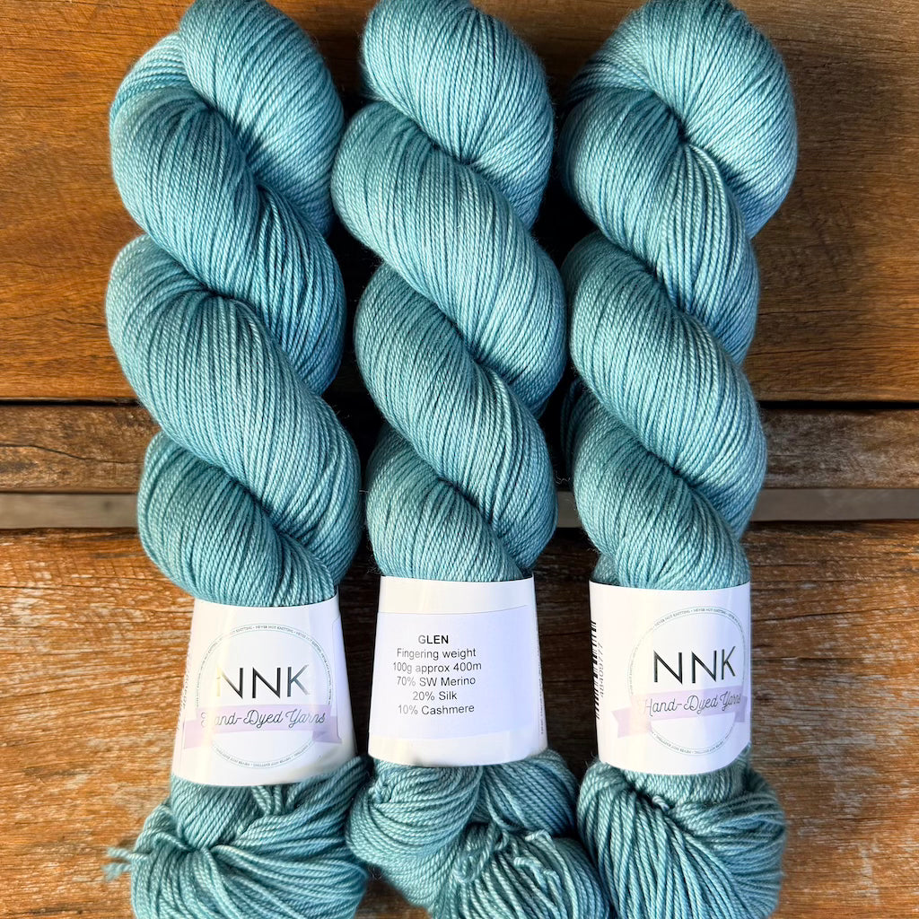 NNK Hand-Dyed Yarn - Merino Silk Cashmere Yarn - 4 ply Fingering