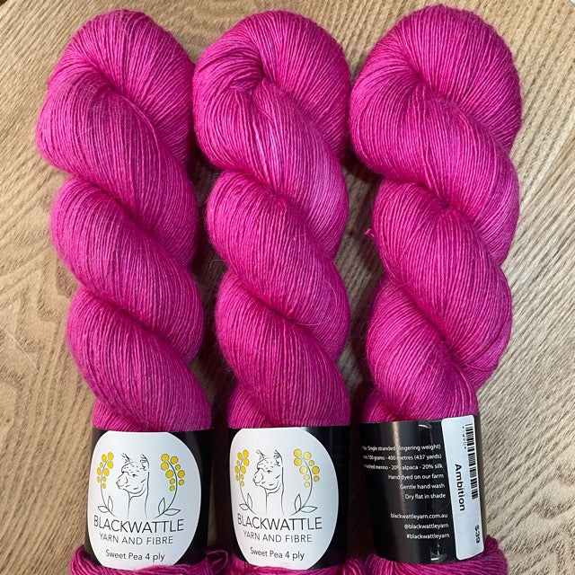 Blackwattle Sweet Pea - Merino Alpaca Silk Yarn - 4 ply / Fingering