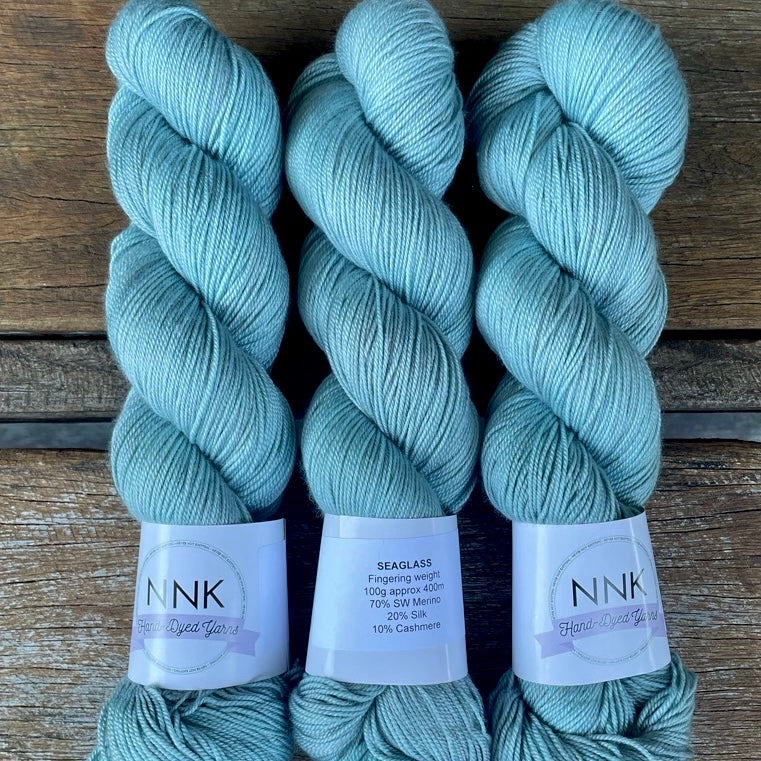 NNK Hand-Dyed Yarn - Merino Silk Cashmere Yarn - 4 ply Fingering