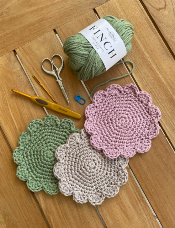 Learn to Crochet Series - # 3 In the Round Coasters