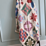 Colourful crochet Imagination Quilt by Meema Makes displayed for Maker’s Club workshop in Brisbane.