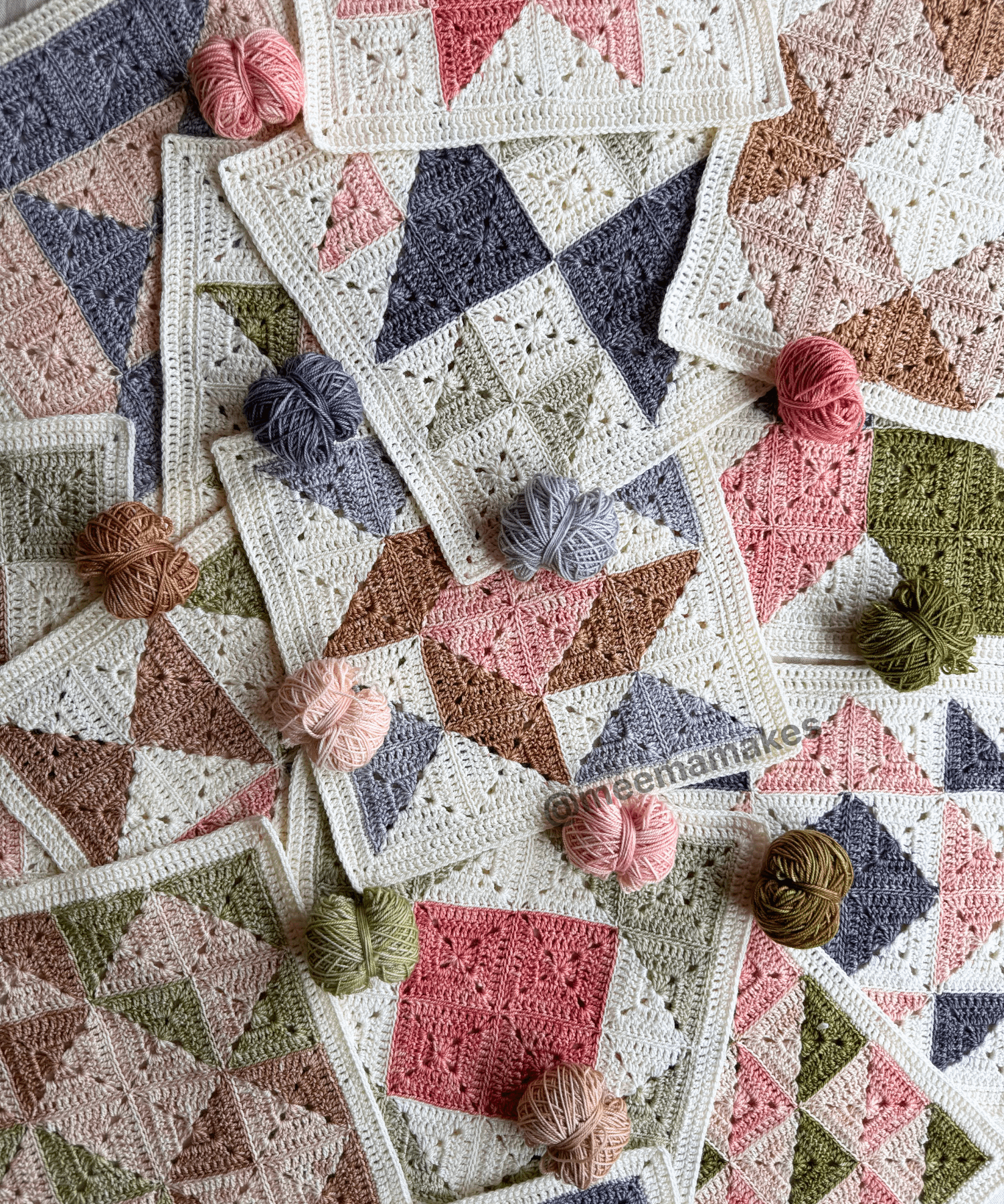 Colourful crochet Imagination Quilt by Meema Makes displayed for Maker’s Club workshop in Brisbane.