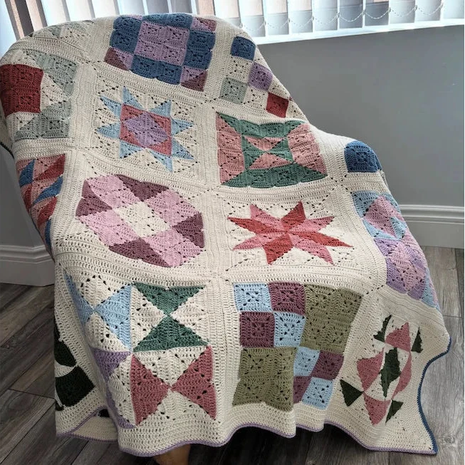 Imagination Quilt crochet pattern by Meema Makes featured in March Maker’s Club at That Yarn Place Samford.