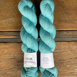 Seafoam -  NNK Fingering weight 4 ply Merino Silk Cashmere.  Perfect for garments, accessories, shawls, wraps, scarves. Knitting and crochet.  Learn to knit and learn to crochet with this luxury yarn. Hand dyed in Brisbane Australia by an independent dyer.