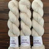 Shell - NNK Fingering weight 4 ply Merino Silk Cashmere.  Perfect for garments, accessories, shawls, wraps, scarves. Knitting and crochet.  Learn to knit and learn to crochet with this luxury yarn.